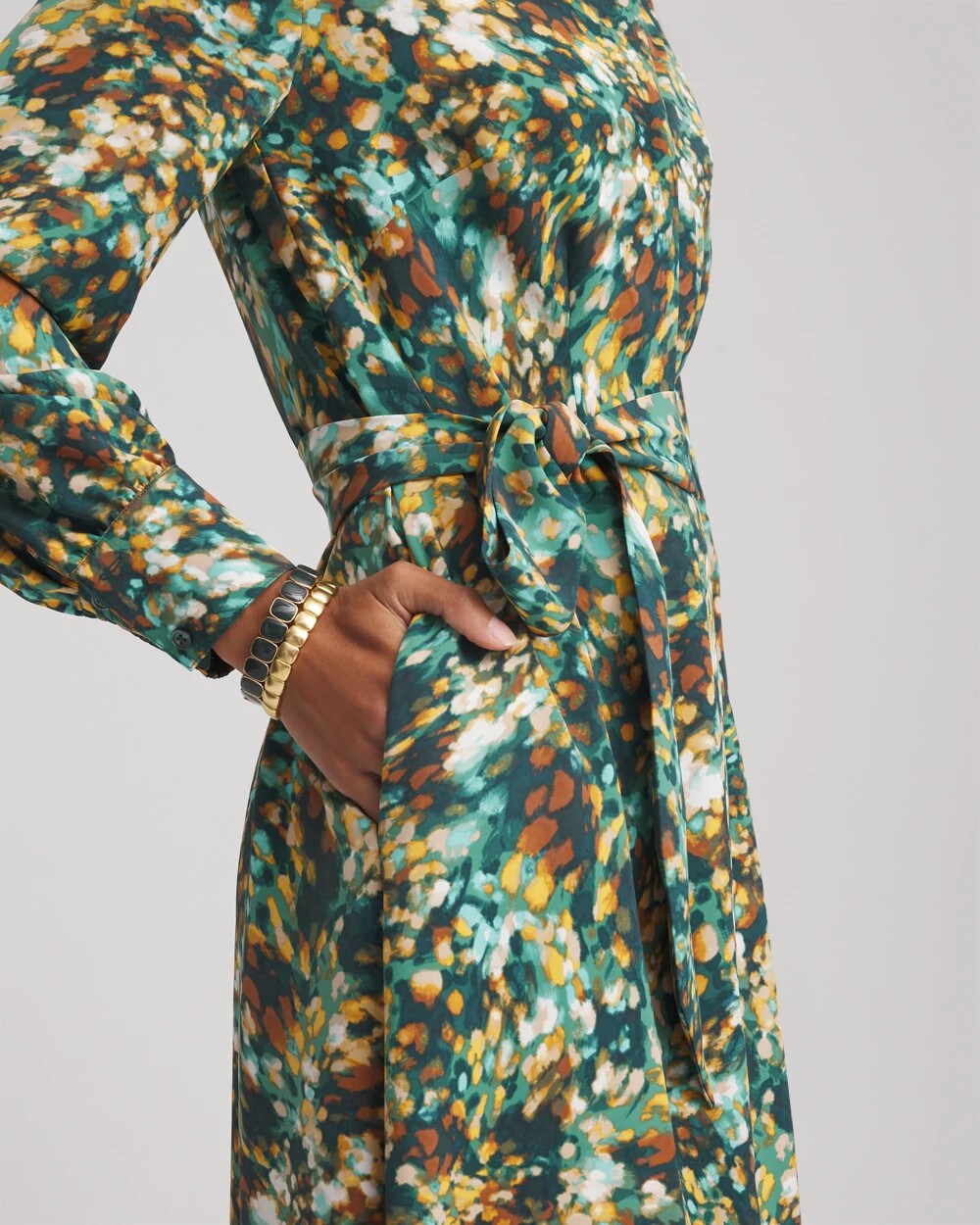 Printed Long-Sleeved Shirtdress - Chico's