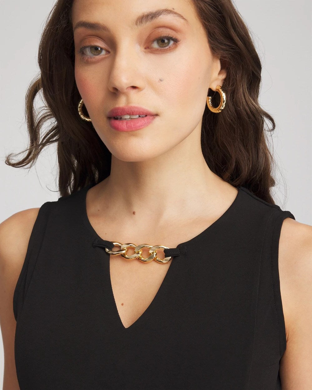 Travelers™ Jersey Knit Chain-Trim Jumpsuit - Chico's