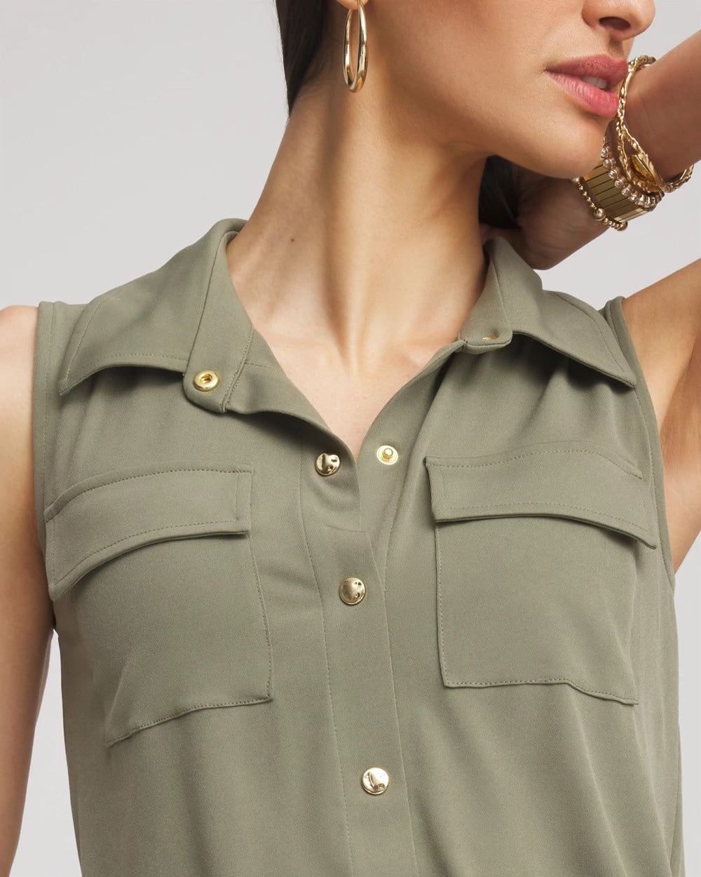 Travelers™ Knit Sleeveless Shirtdress - Chico's