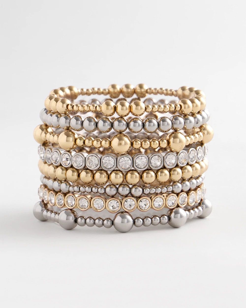 Silver-tone Medium Bead Stretch Bracelet - Chico's