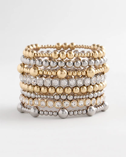 Silver-tone Medium Bead Stretch Bracelet - Chico's