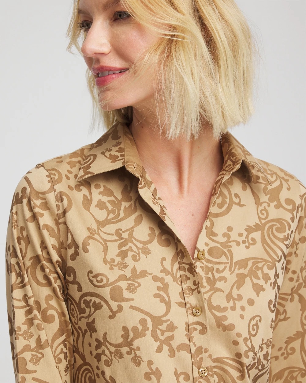 No Iron™ Jacquard Scrolls  Shirt - Chico's