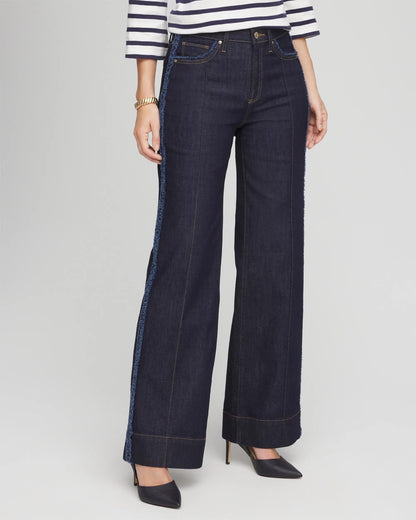 Frayed High-Rise Wide-Leg Jeans - Chico's