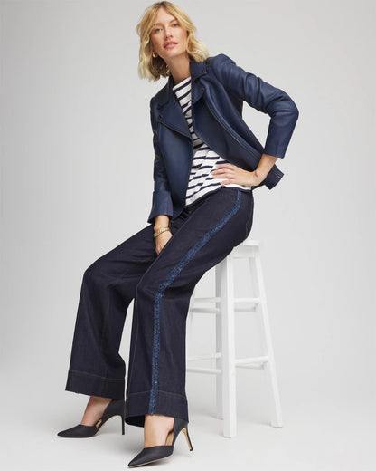Frayed High-Rise Wide-Leg Jeans - Chico's