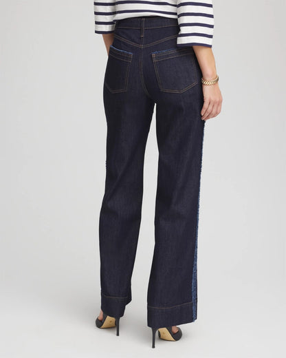 Frayed High-Rise Wide-Leg Jeans - Chico's