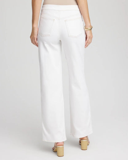 Seeded Pull-On Wide-Leg Jeans - Chico's