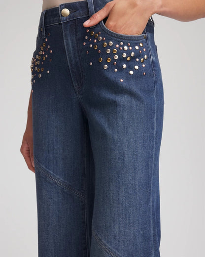 Embellished Frayed Flared-Leg Jeans - Chico's