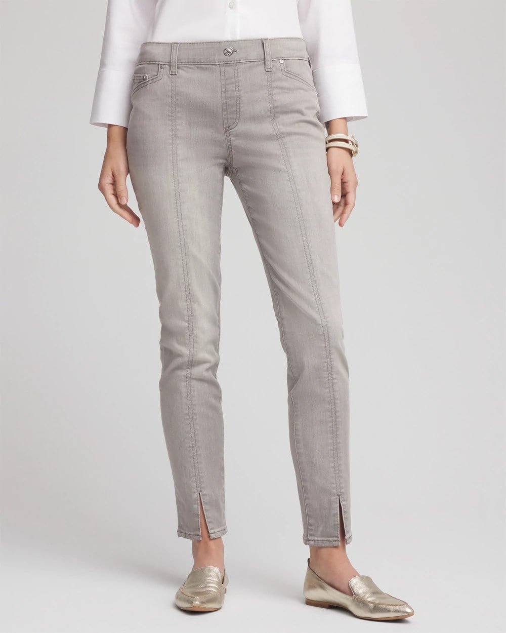Silver Pull-On Slim Ankle Jeggings - Chico's