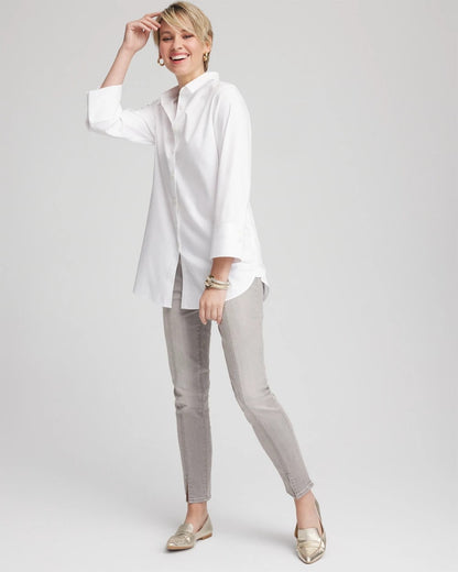 Silver Pull-On Slim Ankle Jeggings - Chico's