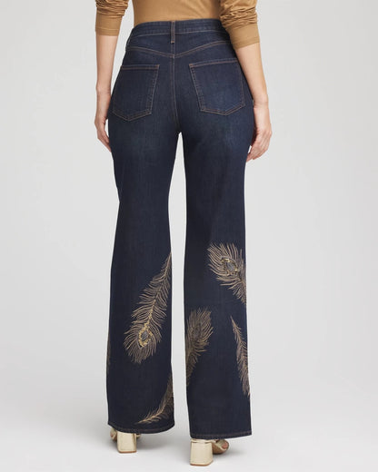 Embellished High-Rise Wide-Leg Jeans - Chico's