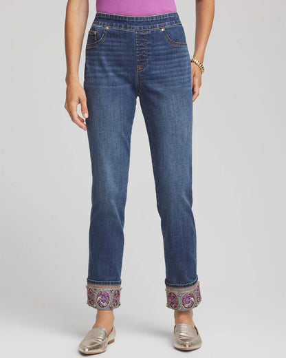 Embellished Pull-On Slim Ankle Jeggings - Chico's