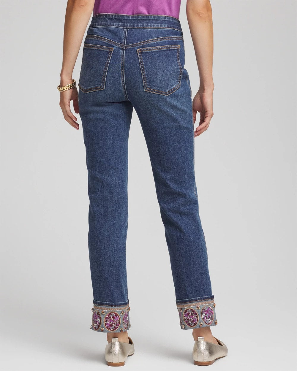 Embellished Pull-On Slim Ankle Jeggings - Chico's
