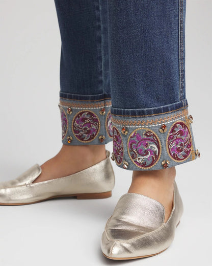 Embellished Pull-On Slim Ankle Jeggings - Chico's