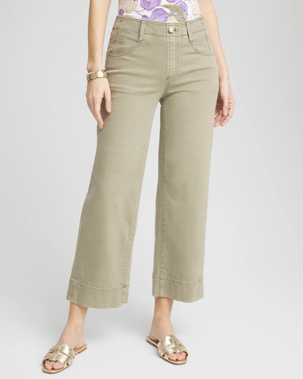 Pull-On Wide-Leg Cropped Jeans - Chico's