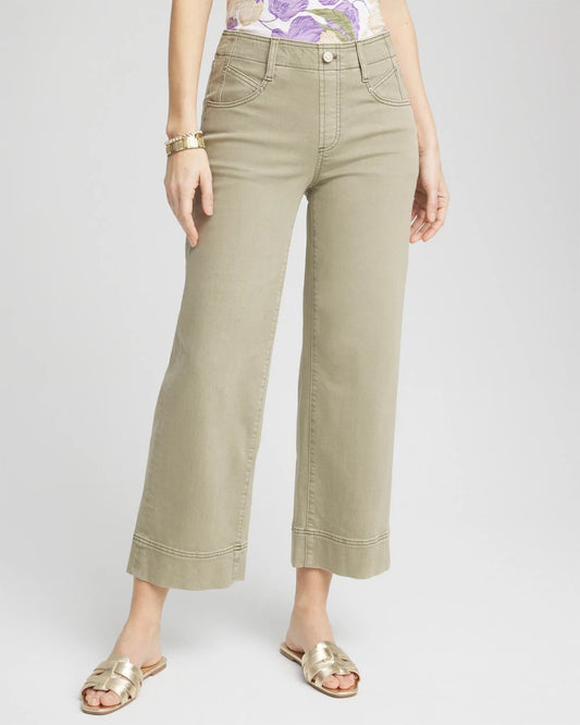 Pull-On Wide-Leg Cropped Jeans - Chico's
