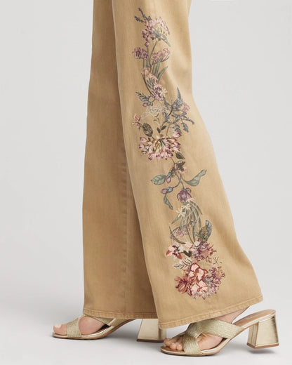Embroidered High-Rise Wide-Leg Jeans - Chico's
