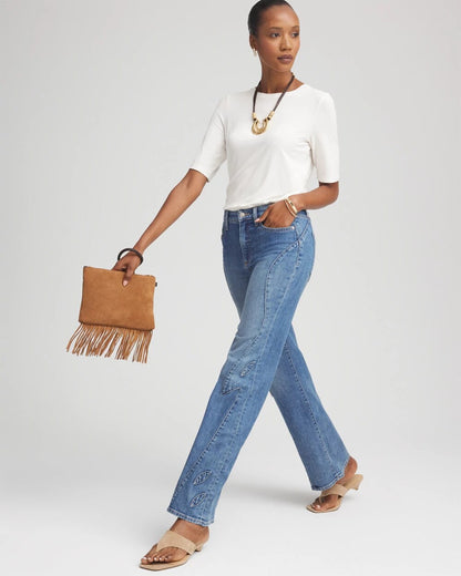 Appliqué High-Rise Wide-Leg Jeans - Chico's