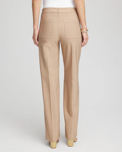 Cotton Straight-Leg Trousers - Chico's