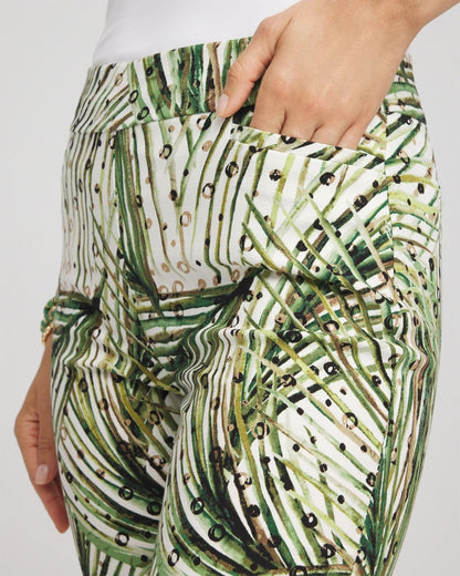 Brigitte™ Slim Ankle Palm-Print Pants - Chico's