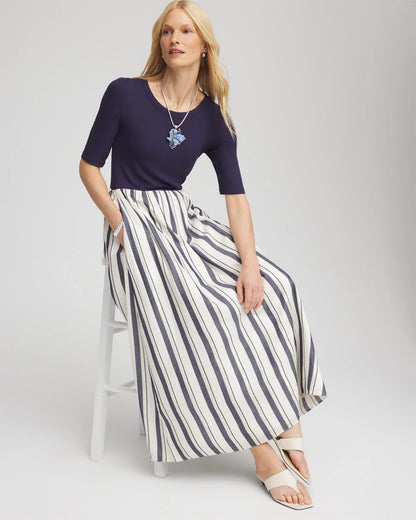 Mixed Metallic Striped Maxi Dress - Chico's