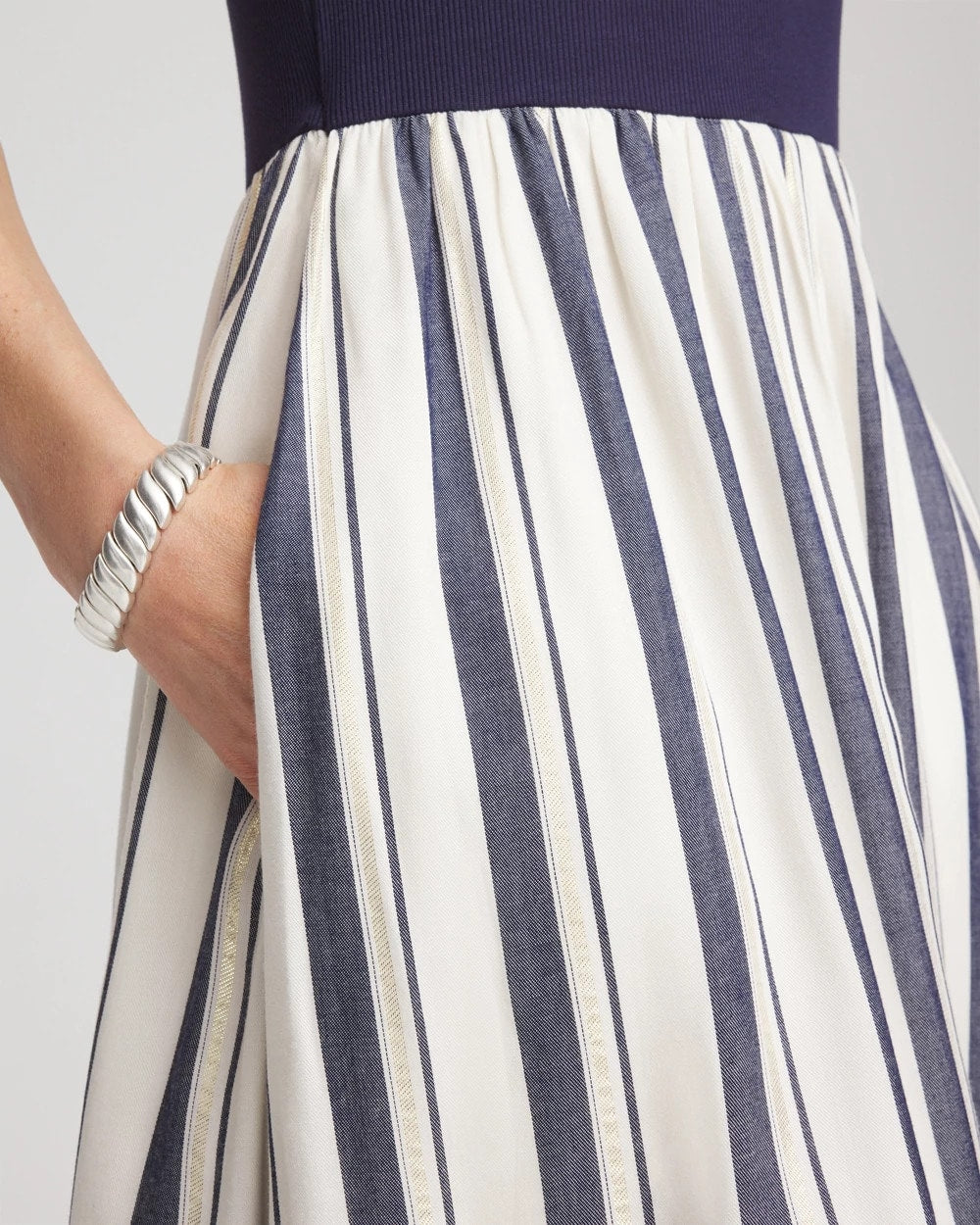 Mixed Metallic Striped Maxi Dress - Chico's