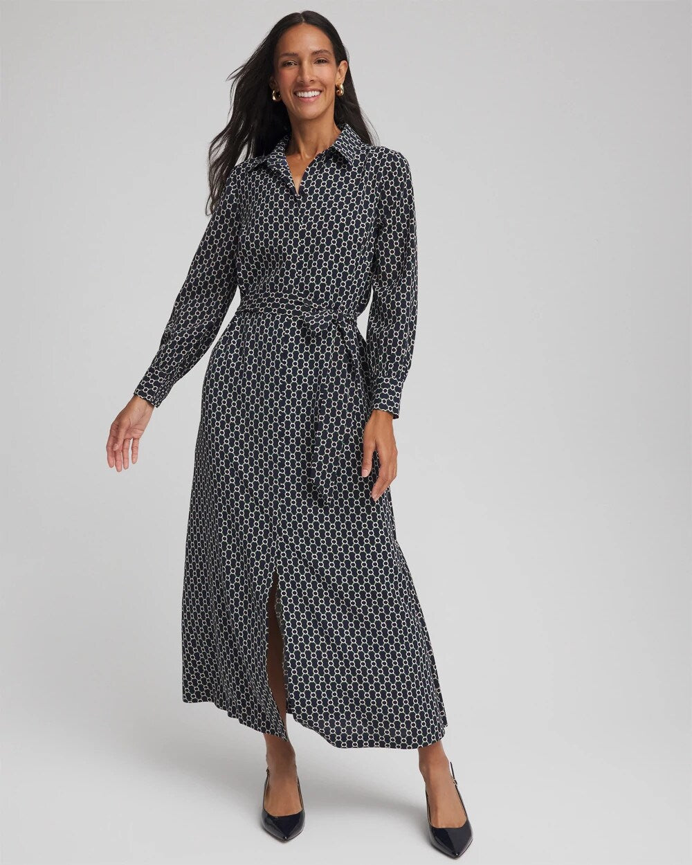 Chain Print Maxi Shirtdress - Chico's