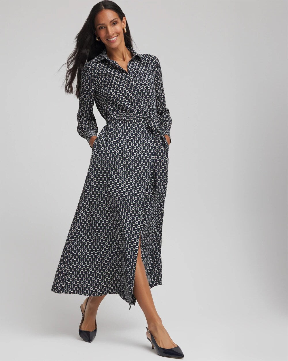 Chain Print Maxi Shirtdress - Chico's
