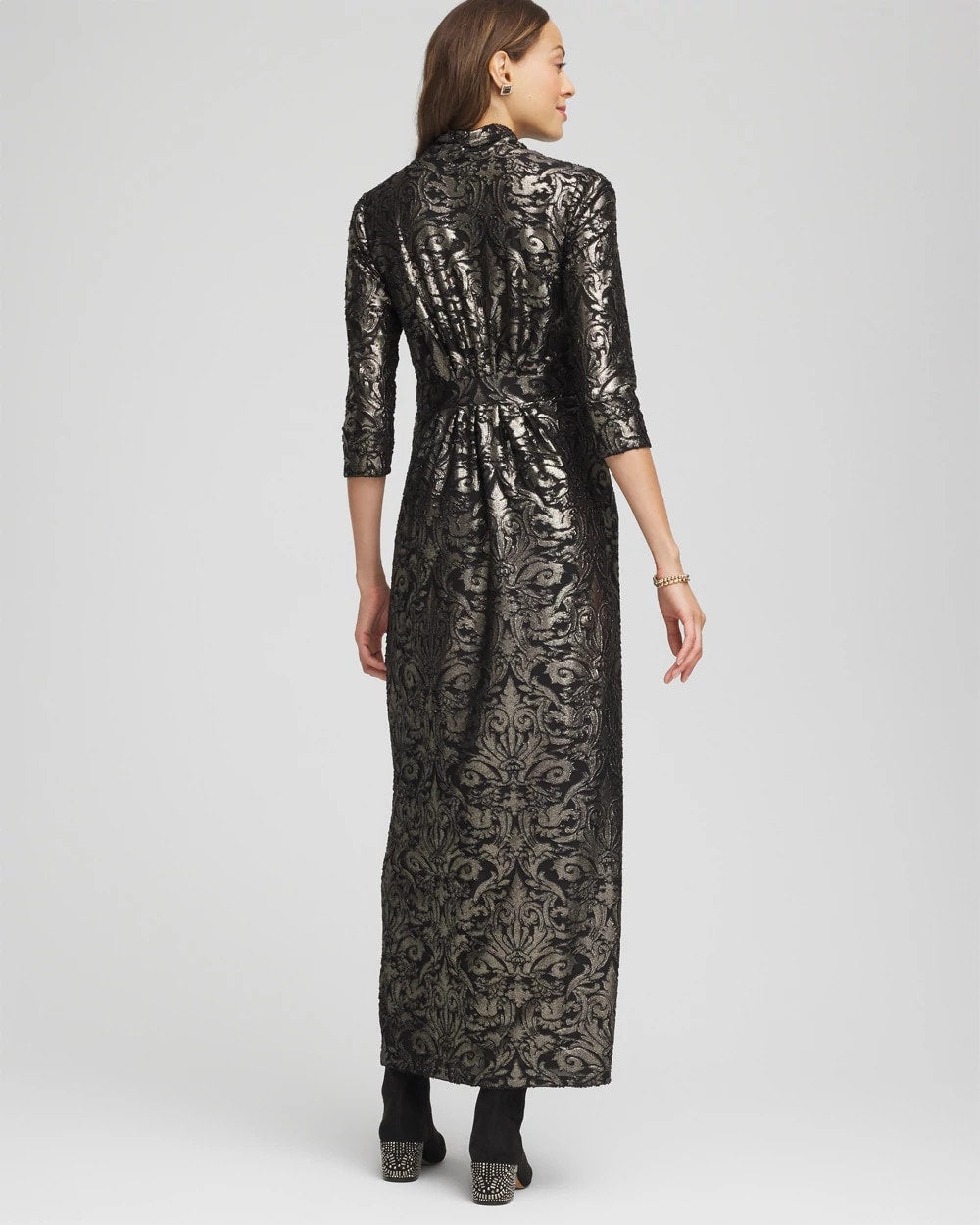 Foiled Knit Pleated Maxi Dress - Chico's
