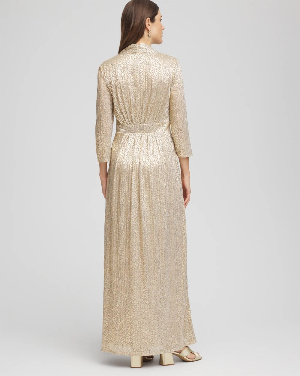 Metallic Knit Pleated Maxi Dress - Chico's
