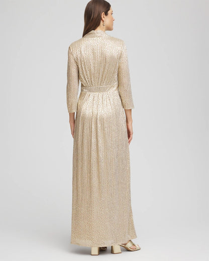 Metallic Knit Pleated Maxi Dress - Chico's