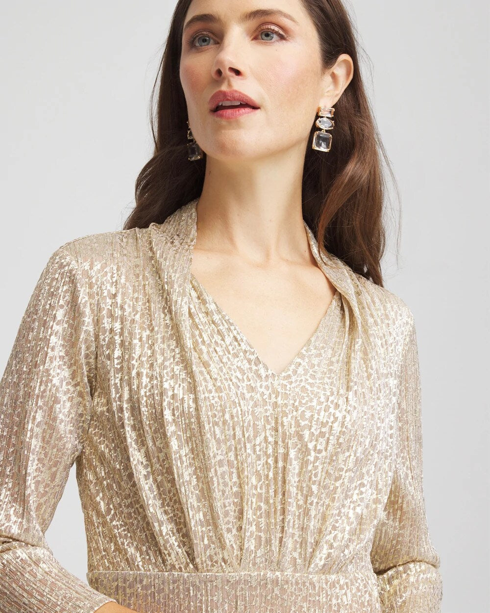 Metallic Knit Pleated Maxi Dress - Chico's