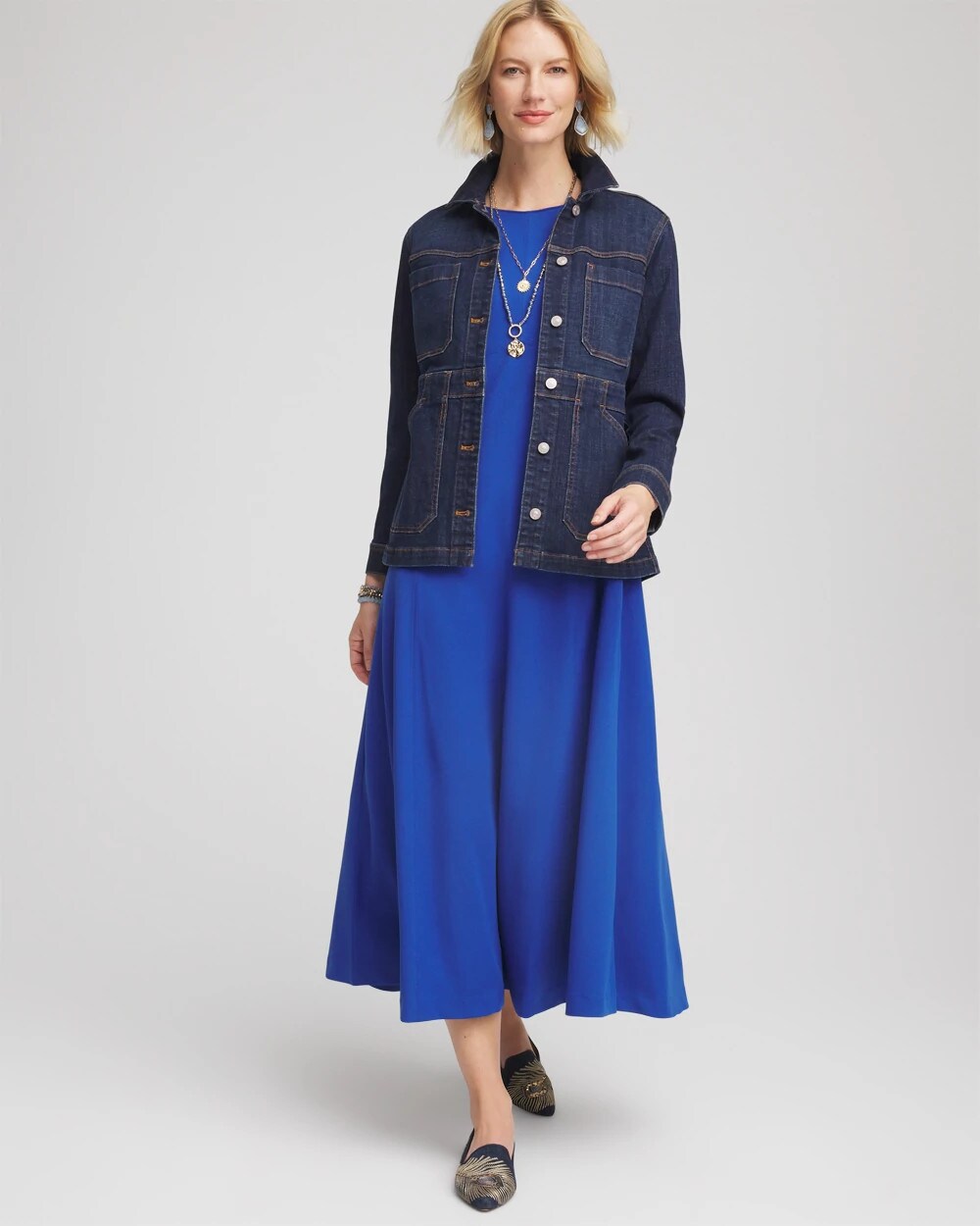 Seamed Crepe Maxi Dress - Chico's