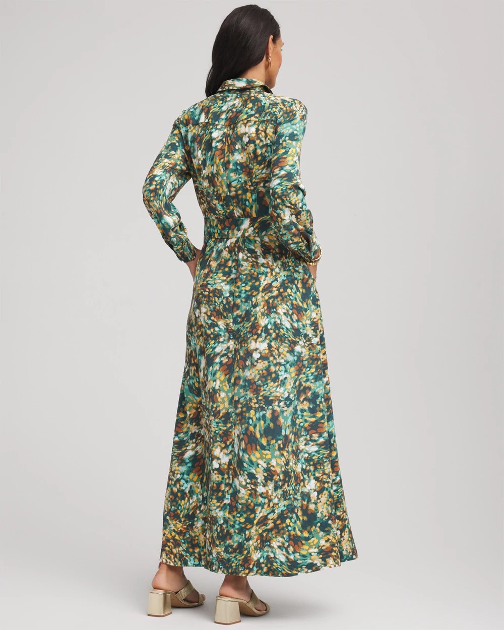 Printed Long-Sleeved Shirtdress - Chico's