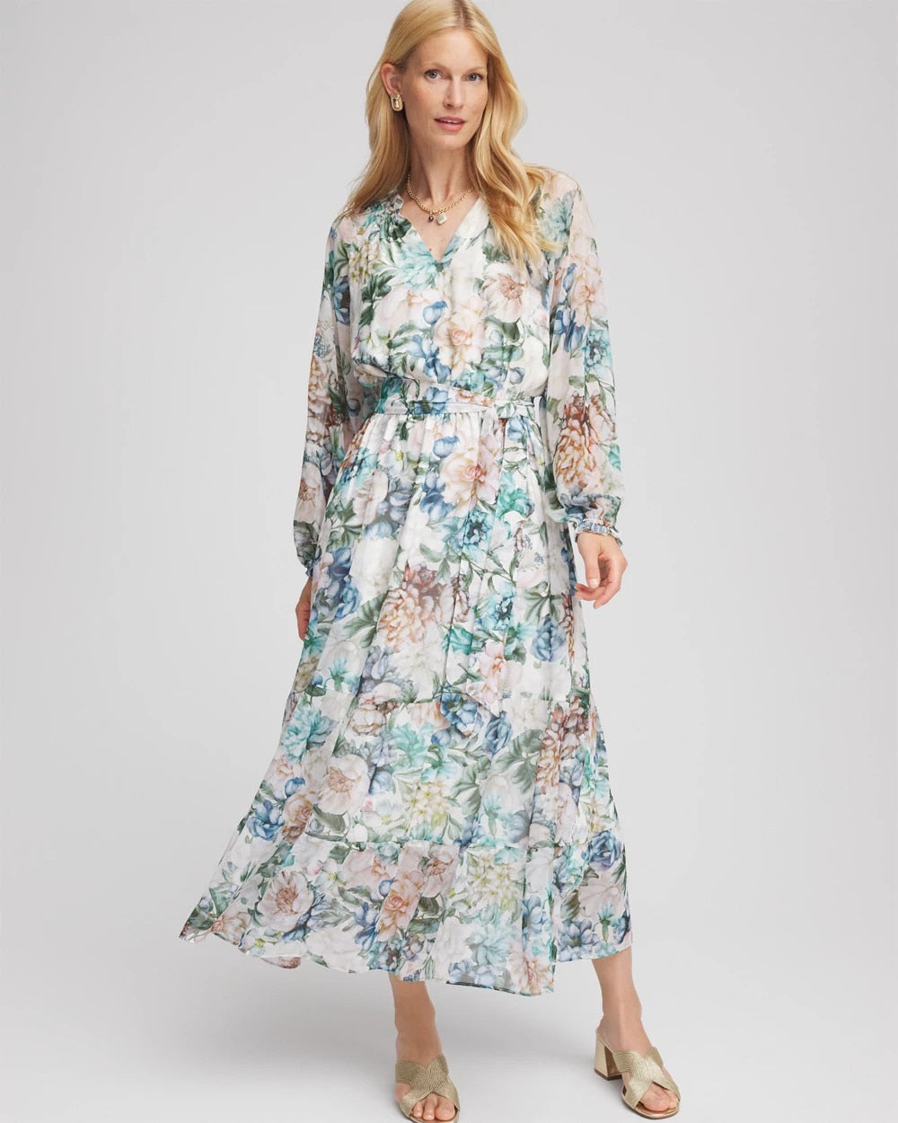Georgette Tie-Front Maxi Dress - Chico's