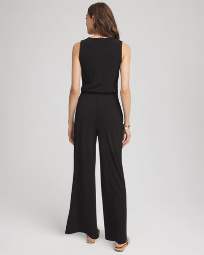 Travelers™ Jersey Knit Chain-Trim Jumpsuit - Chico's