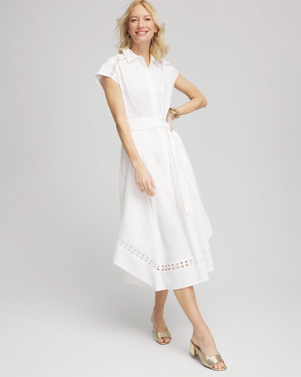 Poplin Circle Trim Maxi Shirtdress - Chico's