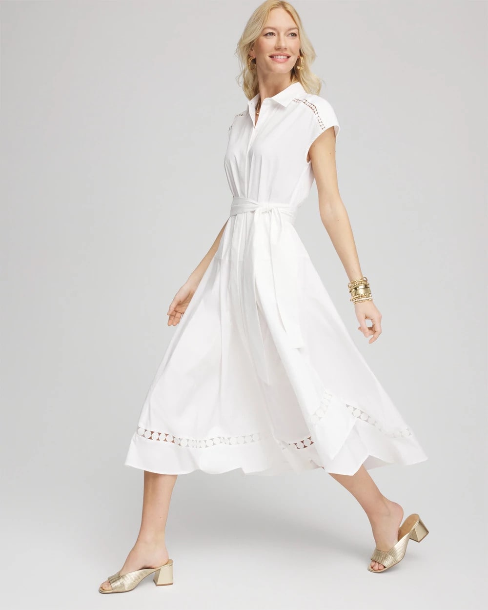 Poplin Circle Trim Maxi Shirtdress - Chico's