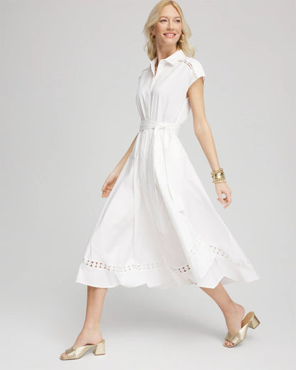 Poplin Circle Trim Maxi Shirtdress - Chico's
