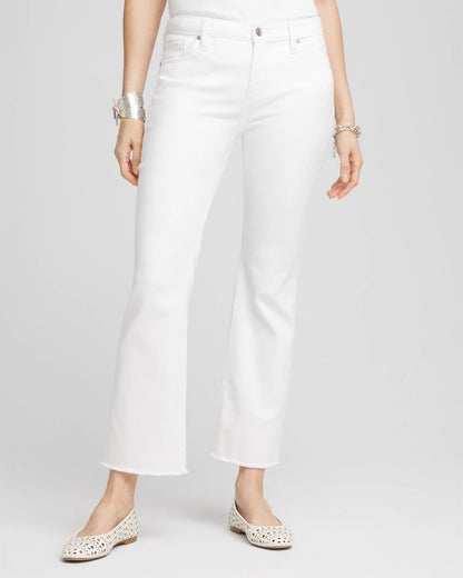 Petite No Stain Girlfriend Fray Hem Kick Flare Jeans - Chico's