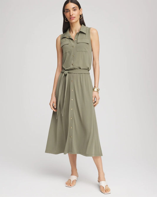 Travelers™ Knit Sleeveless Shirtdress - Chico's