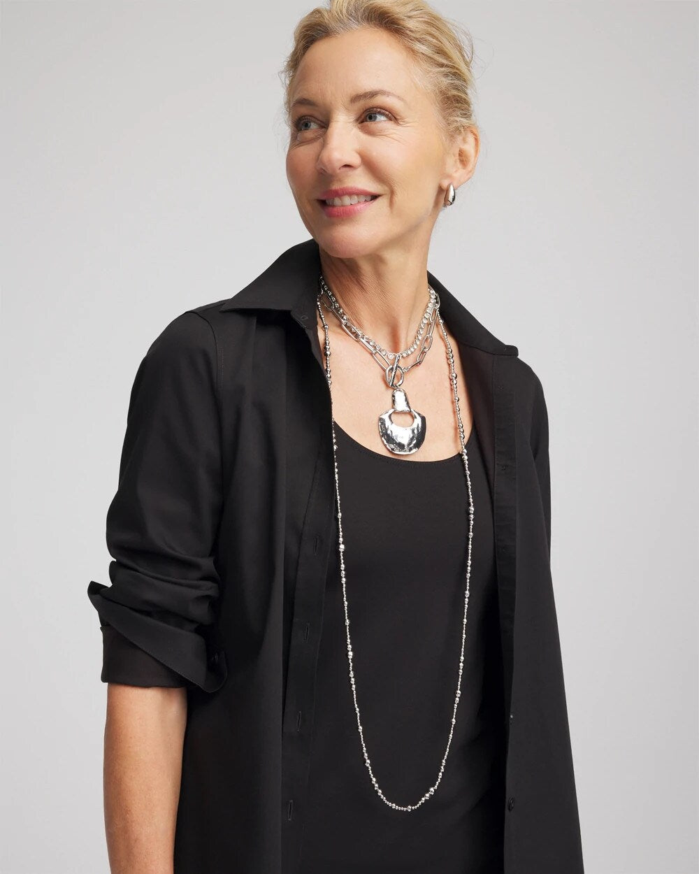 Silvertone Tennis Necklace - Chico's
