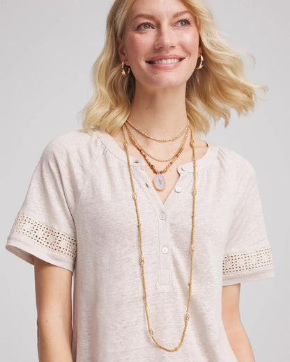 Long Goldtone Seed Bead Necklace - Chico's
