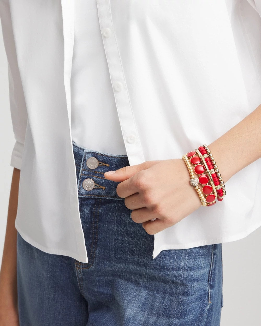 Gold Heart Stretch Bracelet - Chico's