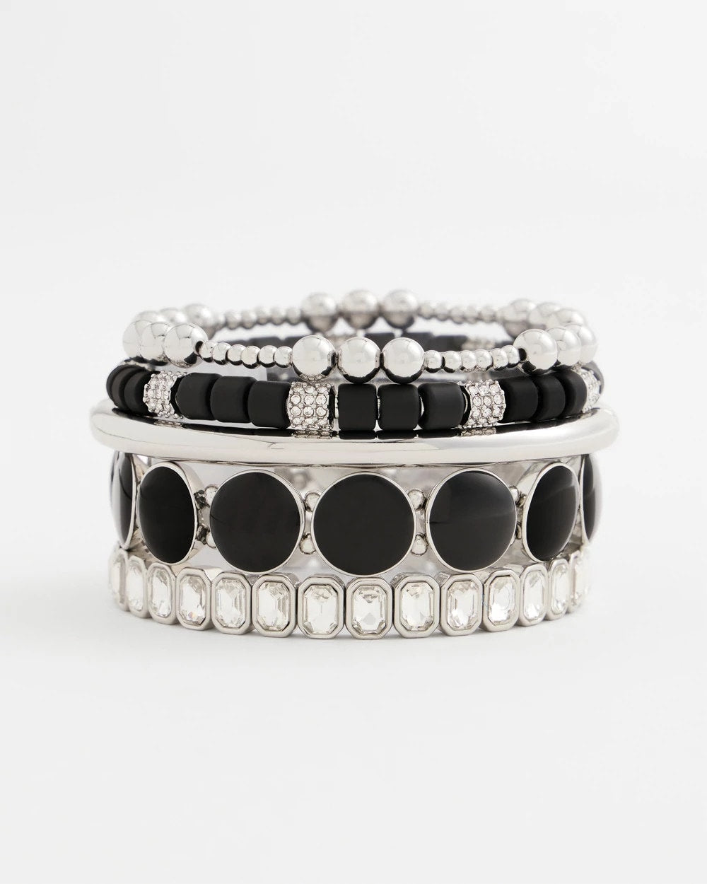 Black Barrel Bead Stretch Bracelet - Chico's