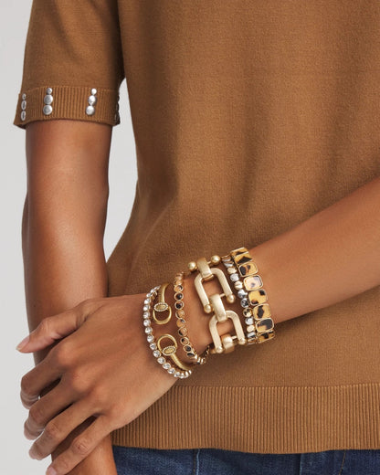 Equestrian Horsebit Goldtone Cuff Bracelet - Chico's