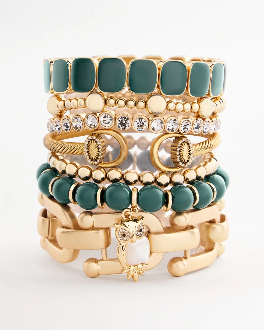 Resin Goldtone Square Stretch Bracelet - Chico's