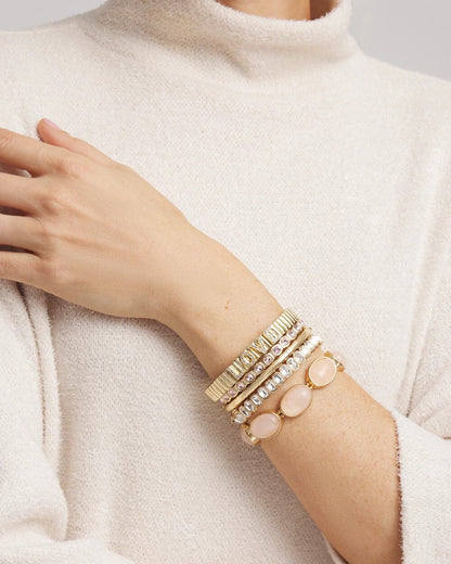 Small Pink Faceted Gem Stretch Bracelet - Chico's