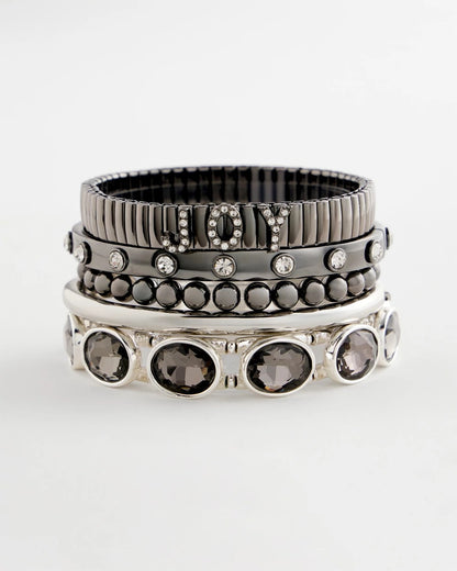 Hematite Rhinestone Tone Bangle - Chico's