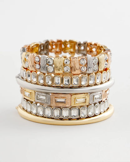 Tri-Tone Rectangle Stretch Bracelet - Chico's