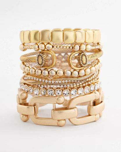 Golden Matte Square Stretch Bracelet - Chico's
